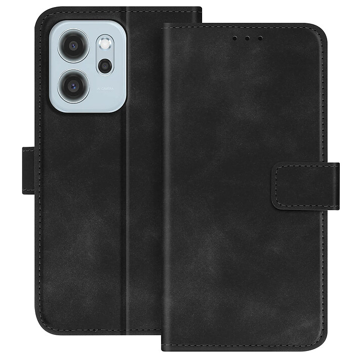 Avizar Étui Portefeuille pour Oppo Reno 14 avec Rabat Aimanté et Fonction Support Noir