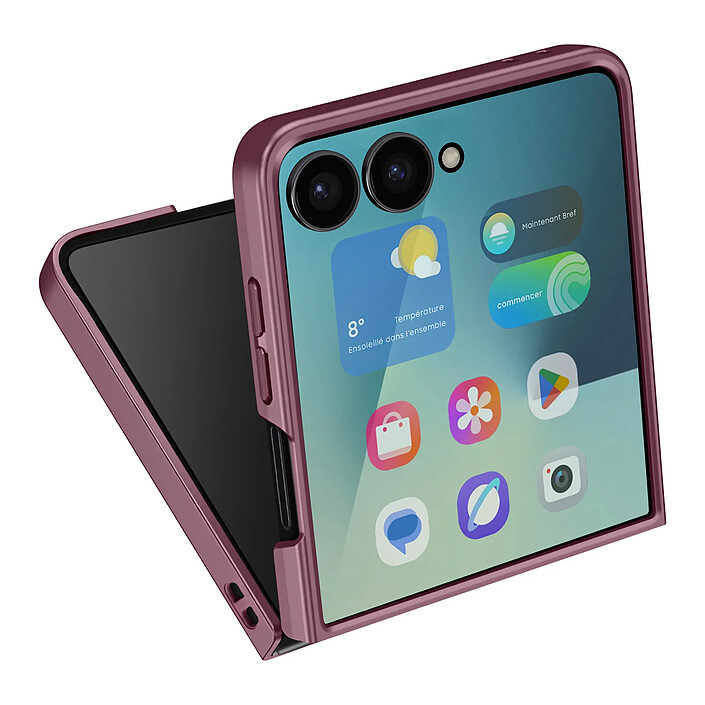 Avizar Coque pour Galaxy Z Flip 7 avec Texture Relief en Silicone Rose pas cher