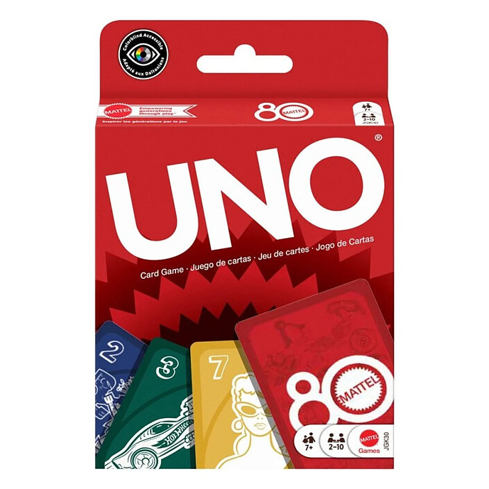 Mattel - Jeux de cartes UNO Ruby Red 80th Anniversary
