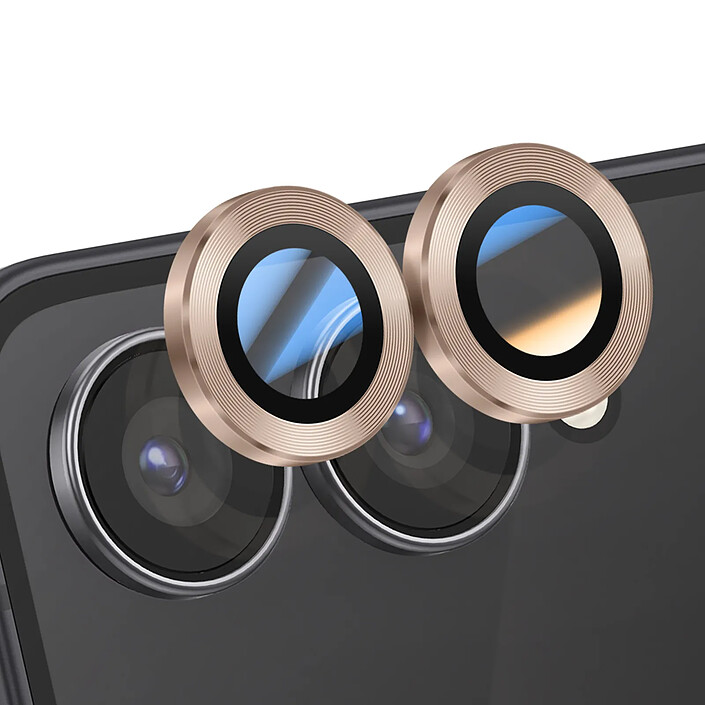 Enkay Protection d'Objectif Caméra pour Galaxy Z Flip 7 Double lentille Dorée