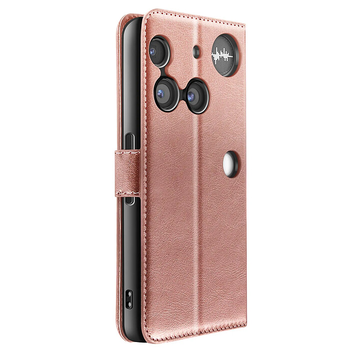 Mayaxess Étui Portefeuille pour Nothing Phone 3 avec Dragonne et Fonction Support Rose champagne