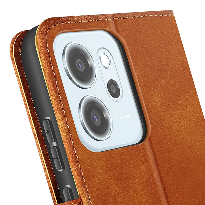 Avis Avizar Étui Portefeuille pour Oppo Reno 14 avec Rabat Aimanté et Fonction Support Marron