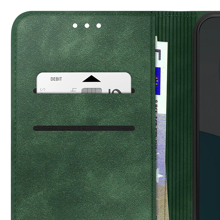 Avizar Étui Portefeuille pour Oppo Reno 14 avec Rabat Aimanté et Fonction Support Vert sapin pas cher