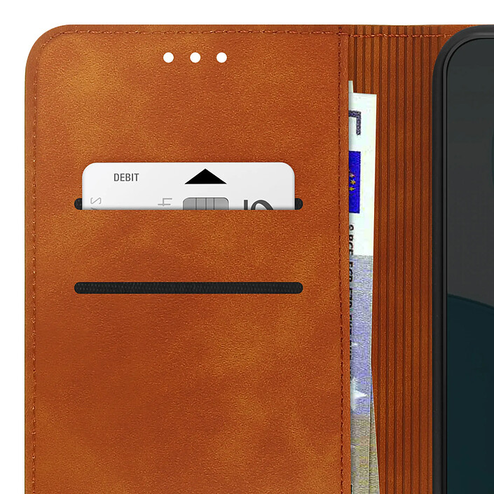 Avizar Étui Portefeuille pour Oppo Reno 14 avec Rabat Aimanté et Fonction Support Marron pas cher