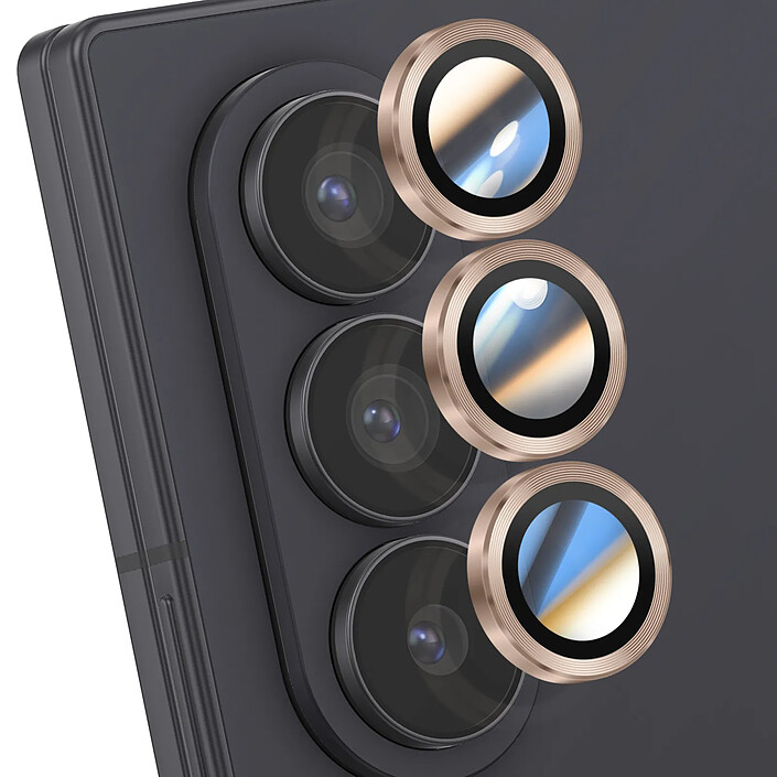 Enkay Protection d'Objectif Caméra pour Galaxy Z Fold 7 Triple lentille Dorée