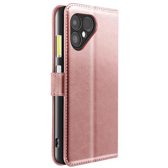 Mayaxess Étui Portefeuille pour Fairphone 6 avec Dragonne et Fonction Support Rose champagne