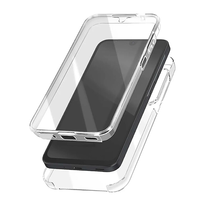 Avizar Coque Intégrale pour Galaxy A17 Protection 360° en Silicone Transparent
