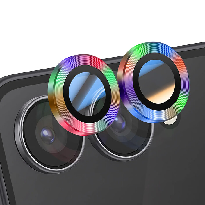 Enkay Protection d'Objectif Caméra pour Galaxy Z Flip 7 Double lentille Multicolore