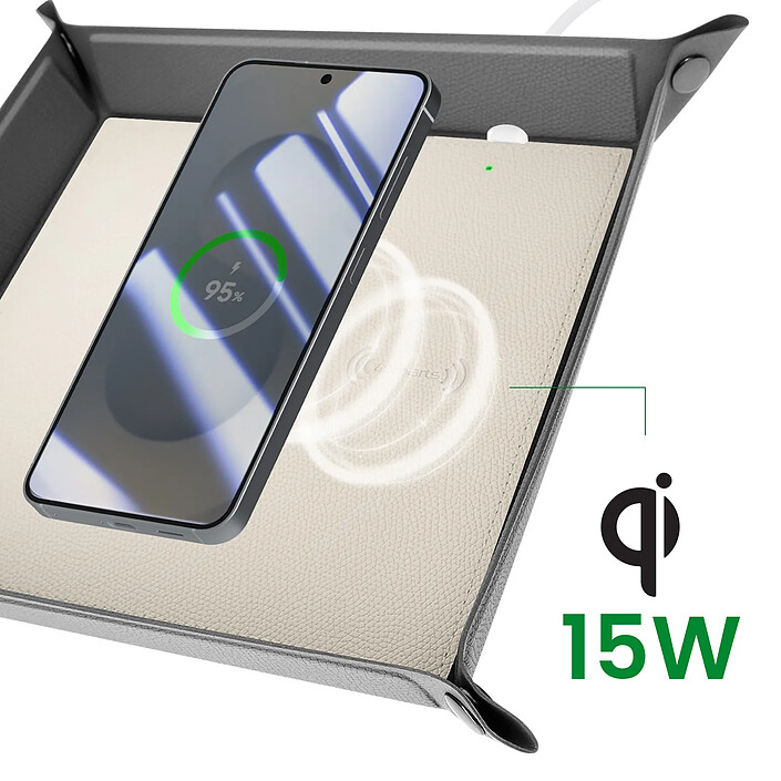 Acheter 4smarts Vide-poches avec Station de Charge sans fil Qi 15W Charge Rapide Gris