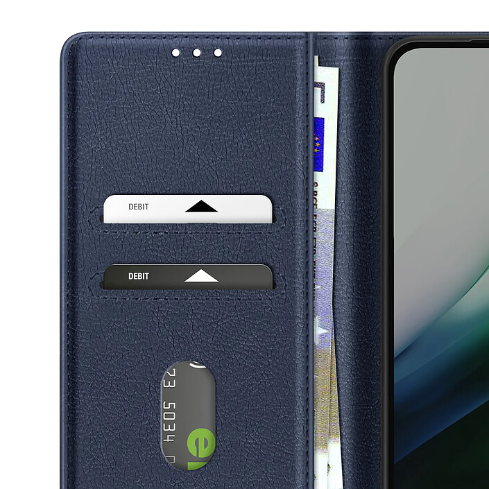 Avizar Étui Portefeuille pour Xiaomi Redmi 15 5G Chesterfield Grainé Fonction Stand Bleu nuit pas cher