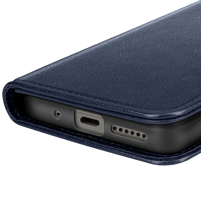 Acheter Avizar Étui Portefeuille pour Xiaomi Redmi 15 5G Chesterfield Grainé Fonction Stand Bleu nuit