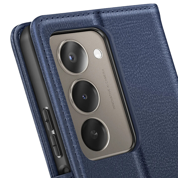 Avis Avizar Étui Portefeuille pour Xiaomi Redmi 15 5G Chesterfield Grainé Fonction Stand Bleu nuit