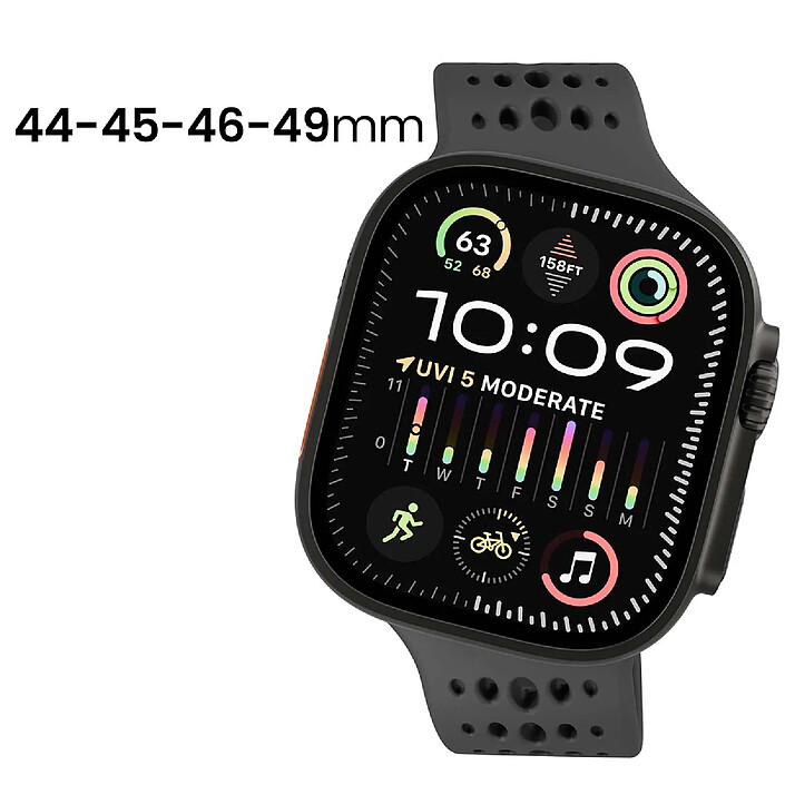 Avis Decoded Bracelet en Silicone Ares O pour Apple Watch 44 à 49mm Noir