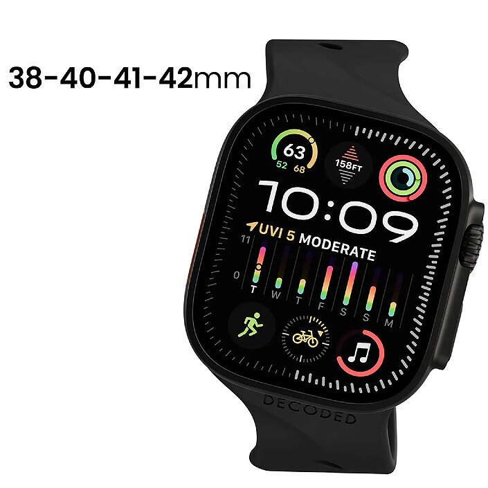 Avis Decoded Bracelet en Silicone Ares Splice pour Apple Watch 38 à 42mm Noir