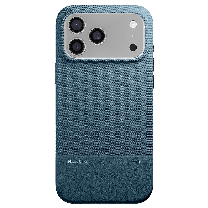 Native Union Coque pour iPhone 17 Pro MagSafe Antichocs Texturée Série ReClassic Bleu