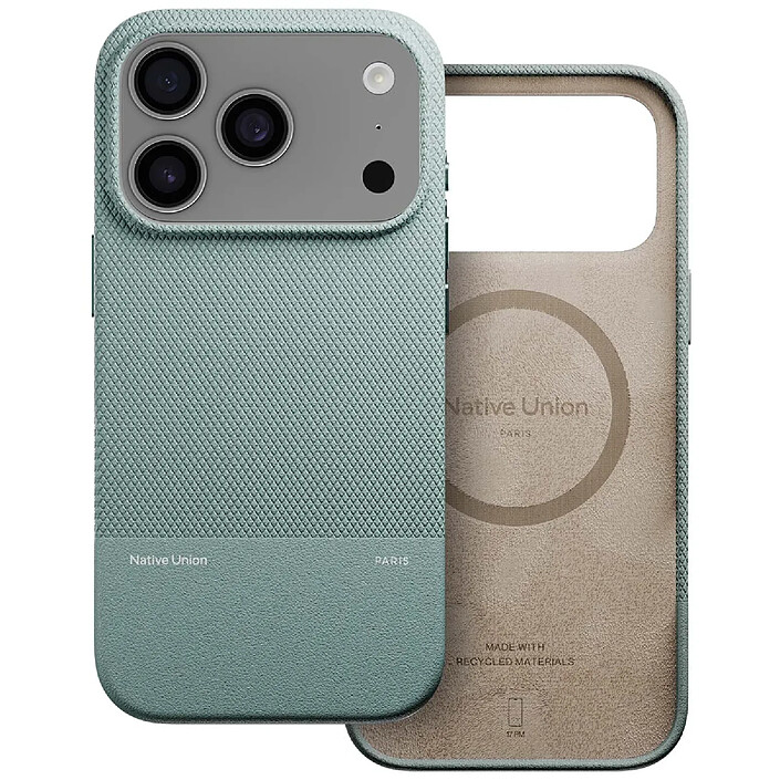 Avis Native Union Coque pour iPhone 17 Pro MagSafe Antichocs Texturée Série ReClassic Vert
