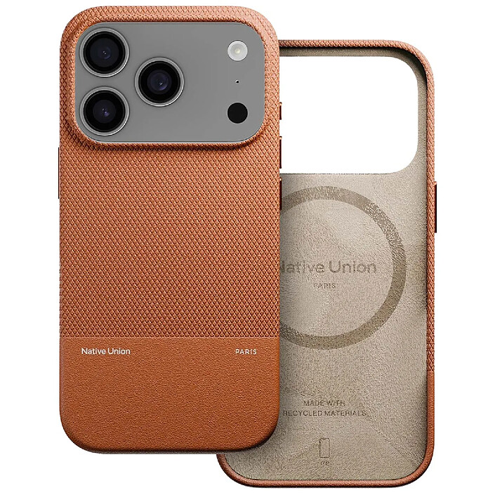 Avis Native Union Coque pour iPhone 17 Pro MagSafe Antichocs Texturée Série ReClassic Marron clair