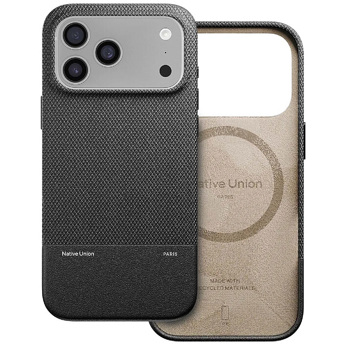 Avis Native Union Coque pour iPhone 17 Pro Max MagSafe Antichocs Texturée Série ReClassic Noir