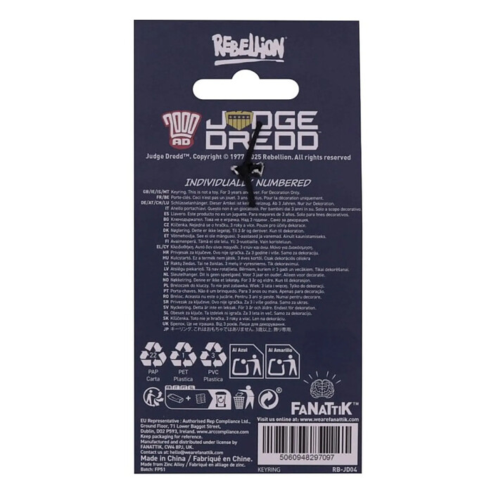 Acheter 2000 AD - Porte-clés 2000 AD Judge Dredd Badge Limited Edition