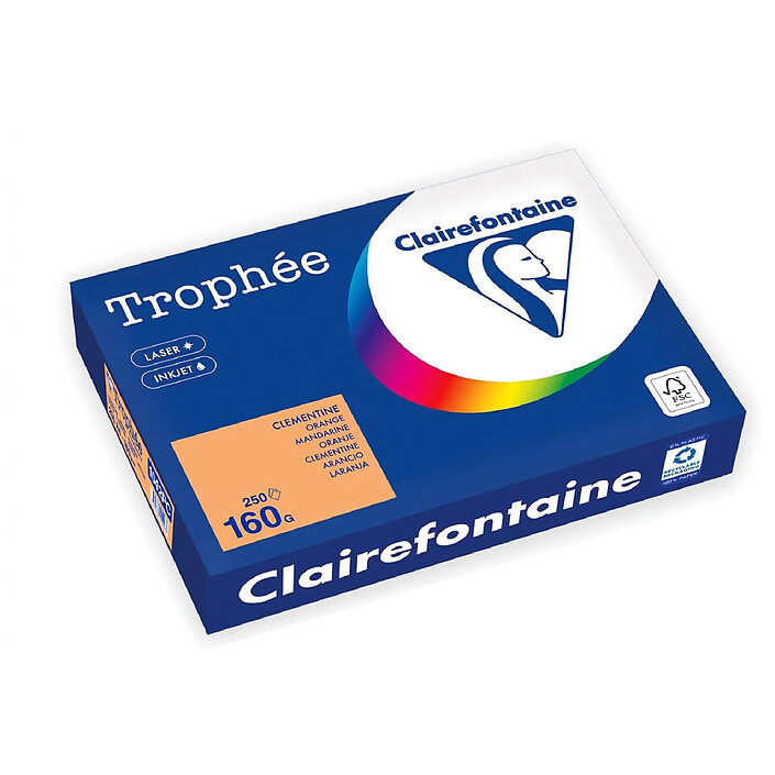 CLAIREFONTAINE Ramette Papier FSC A4 160g 250 Feuilles Clémentine