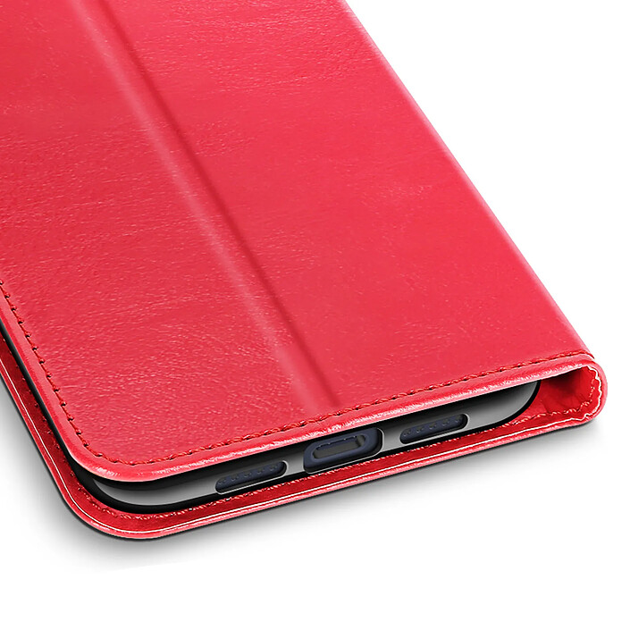 Mayaxess Étui Portefeuille pour iPhone 17 Pro avec Dragonne et Fonction Stand Rouge pas cher