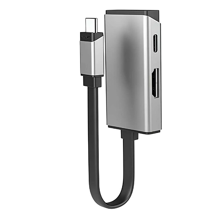 Acheter A-Logic HUB 2 en 1 USB-C vers HDMI 4K 60Hz et USB-C 100W Rapide Série MagForce Noir / Argent