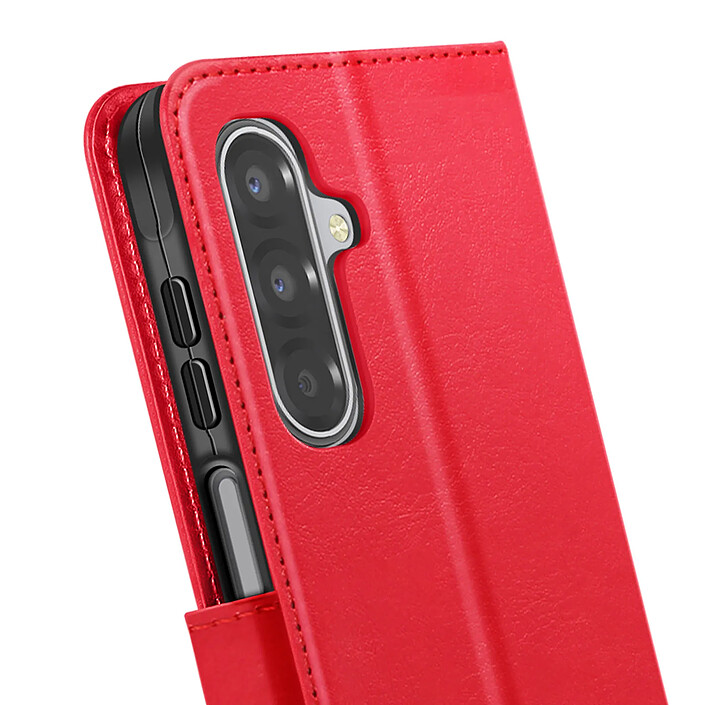 Acheter Mayaxess Étui Portefeuille pour Galaxy A17 avec Dragonne et Fonction Stand Rouge