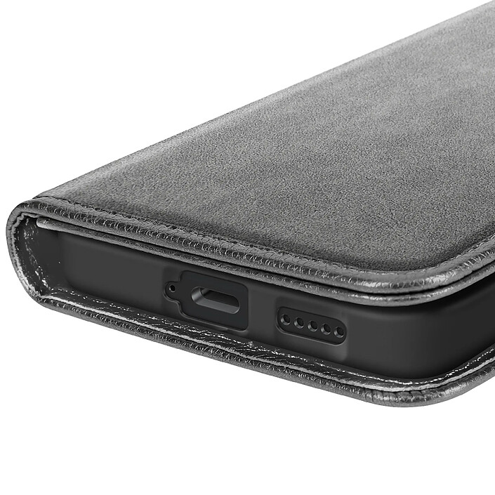 Acheter Étui Portefeuille pour Honor 400 Smart Chesterfield Grainé avec Fonction Stand Gris