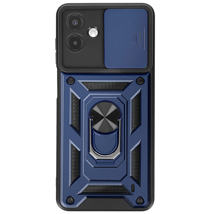 Mayaxess Coque pour Galaxy A07 avec Anneau Rotatif Magnétique et Cache Appareil Photo Bleu