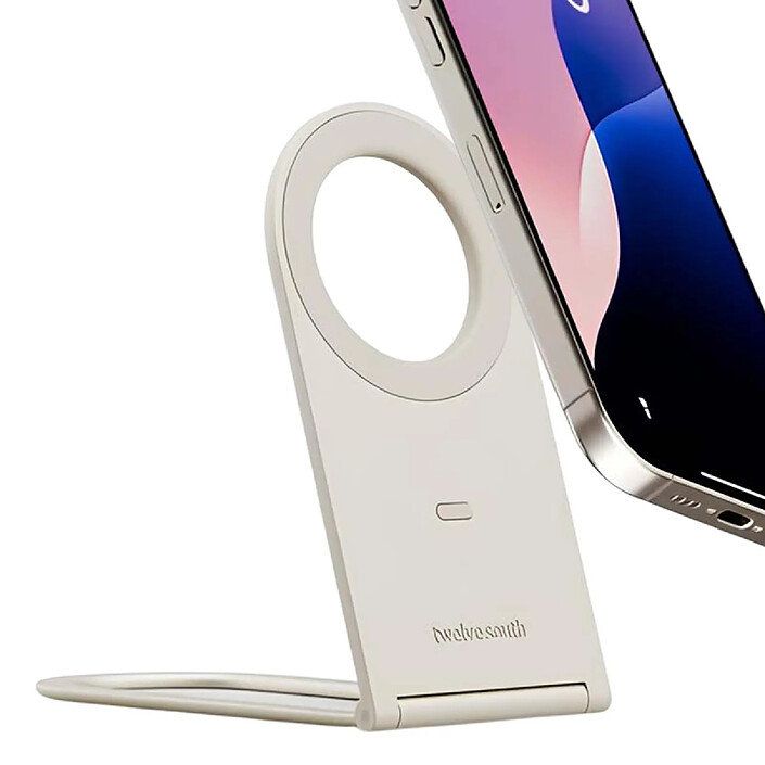 Twelve south Support MagSafe pour iPhone Ultra Fin Pliable Série Curve Nano Blanc
