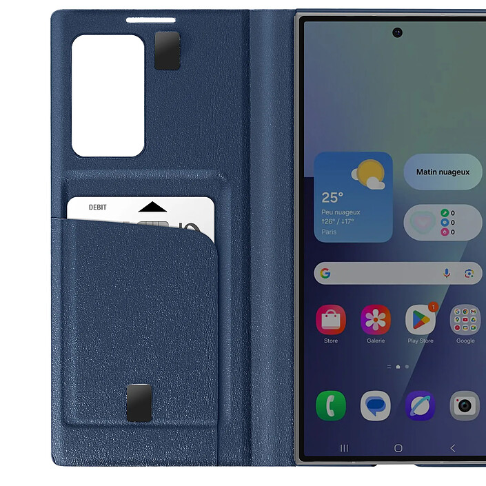 Acheter Avizar Étui Fenêtre pour Galaxy Z Fold7 avec Porte-cartes et Fonction Stand Bleu nuit