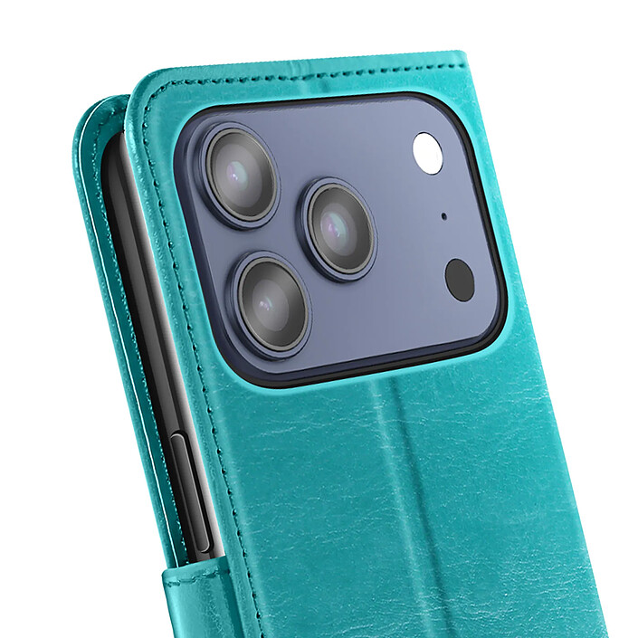 Acheter Mayaxess Étui Portefeuille pour iPhone 17 Pro avec Dragonne et Fonction Stand Bleu canard
