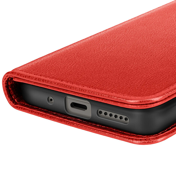 Acheter Avizar Étui Portefeuille pour Xiaomi Redmi 15 5G Chesterfield Grainé Fonction Stand Rouge