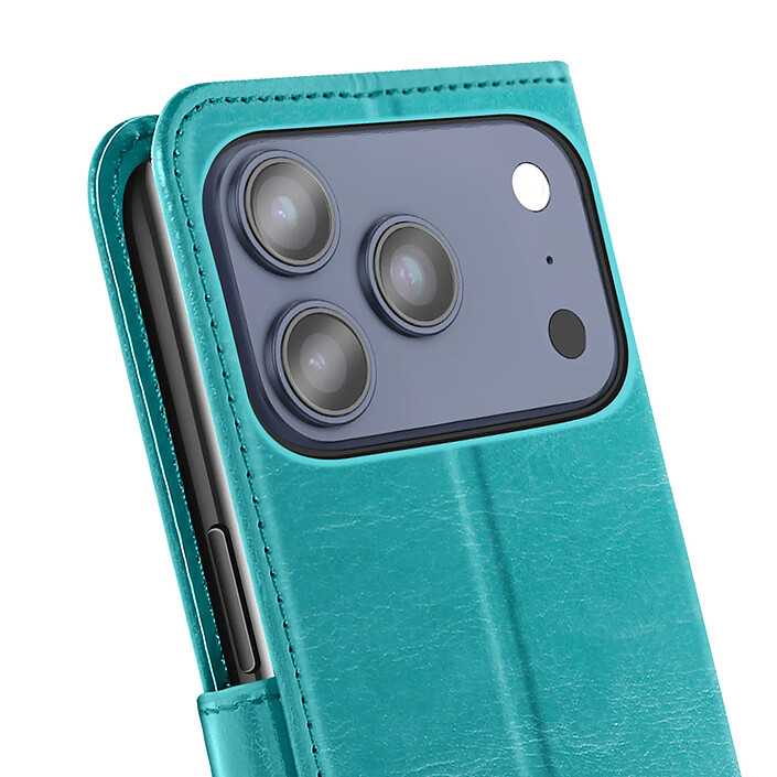 Acheter Mayaxess Étui Portefeuille pour iPhone 17 Pro Max avec Dragonne et Fonction Stand Bleu canard