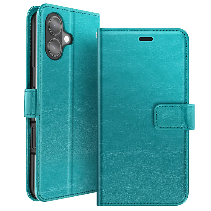 Mayaxess Étui Portefeuille pour iPhone 17 avec Fonction Stand Bleu canard
