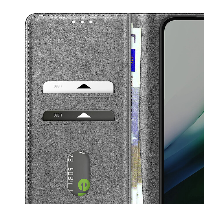 Avizar Étui Portefeuille pour Xiaomi Redmi 15 5G Chesterfield Grainé Fonction Stand Gris pas cher