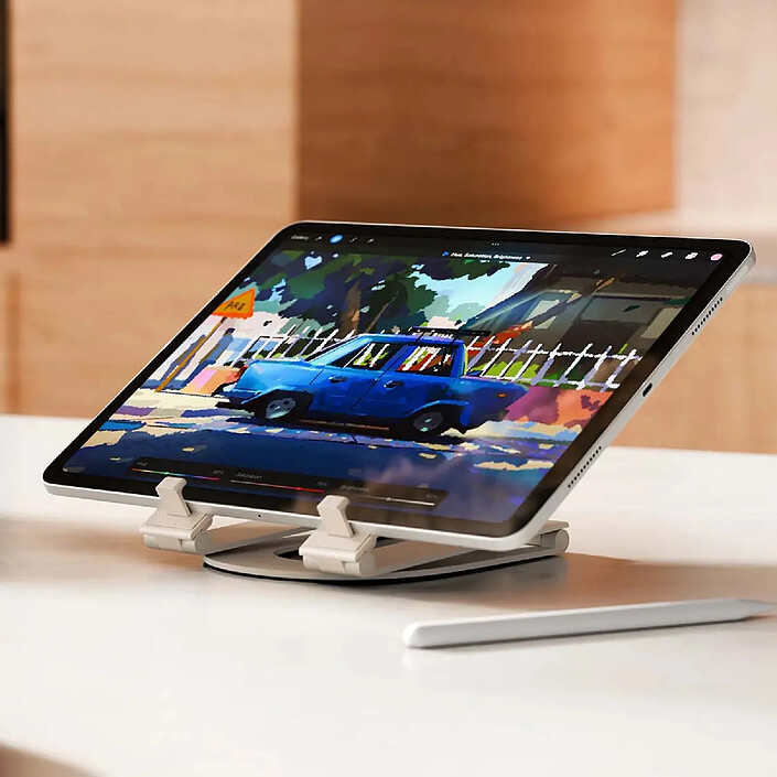 Acheter Twelve south Support Curve Mini Dune de Bureau Repliable et Ajustable pour Tablette et iPad Argent
