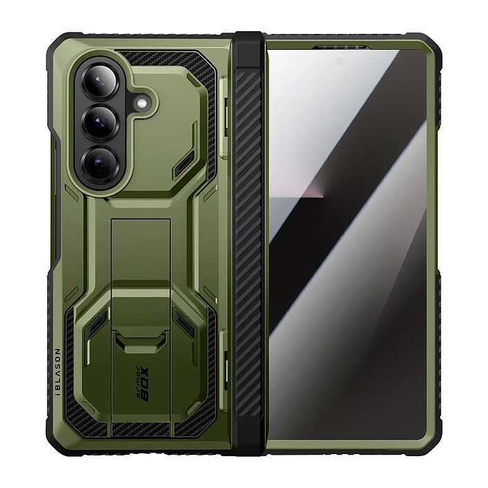 I-Blason Coque pour Galaxy Z Fold 7 Collection Armorbox avec Verre trempé et Béquille Vert foncé