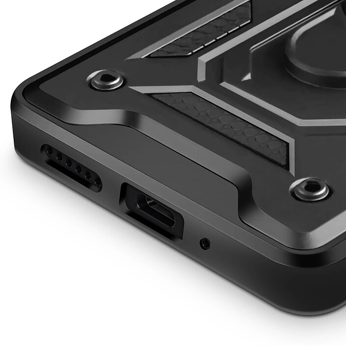 Acheter Mayaxess Coque pour Xiaomi Redmi 15 5G avec Anneau Rotatif Magnétique et Cache Caméra Noir