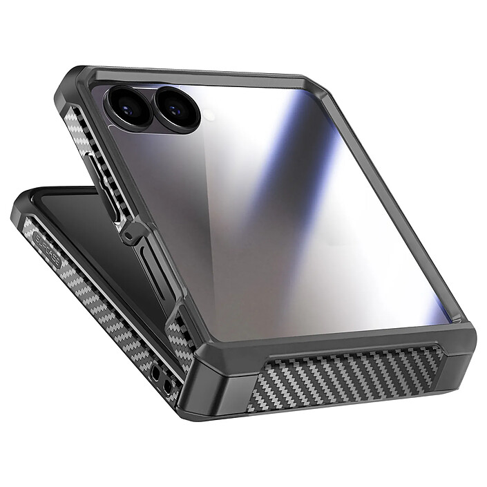 Supcase Coque et Protection d'Écran pour Galaxy Z Flip 7 avec Charnière et Clip Ceinture Noir