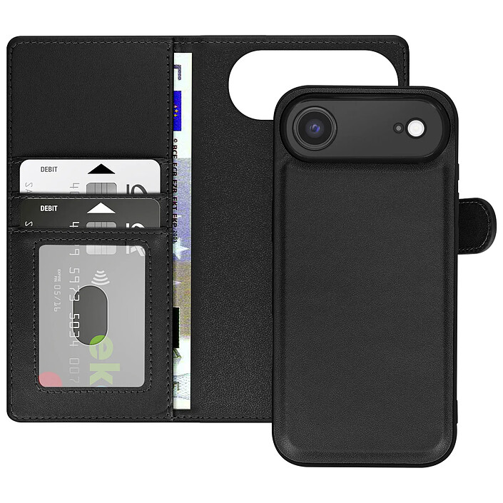 Mayaxess Étui Portefeuille 2 en 1 pour iPhone Air avec Coque Détachable Noir