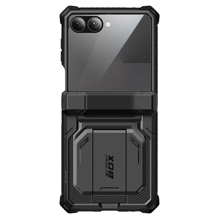 I-Blason Coque pour Galaxy Z Flip 7 Collection Armorbox avec Verre trempé et Béquille Noir
