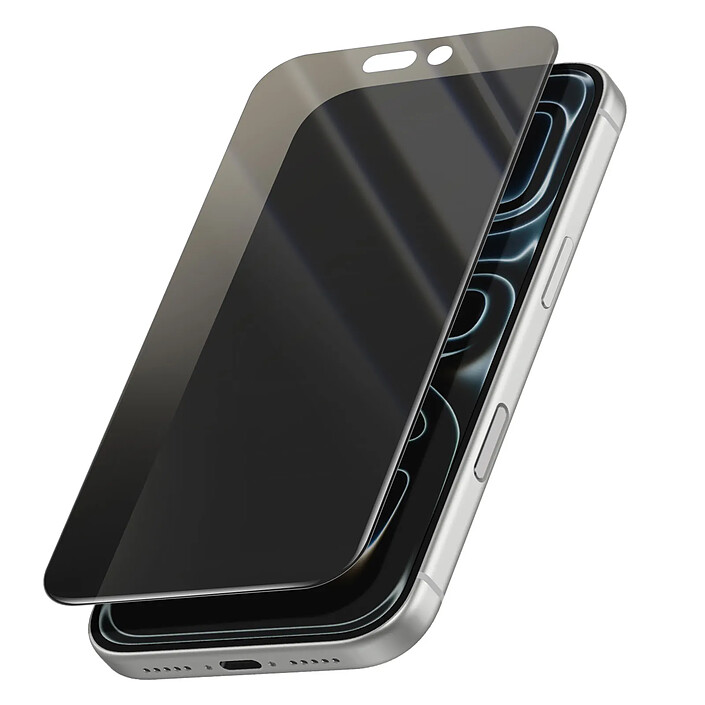 4smarts Verre Trempé pour iPhone 17 Pro Anti-espion avec Applicateur Inclus Noir transparent