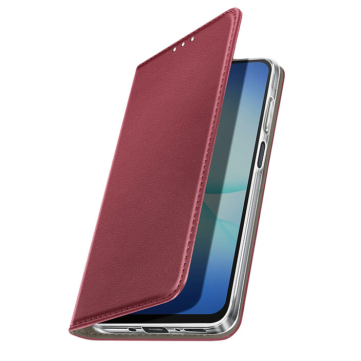 Étui à Clapet pour Galaxy A17 Magnétique avec Porte-carte et Fonction Stand Bordeaux