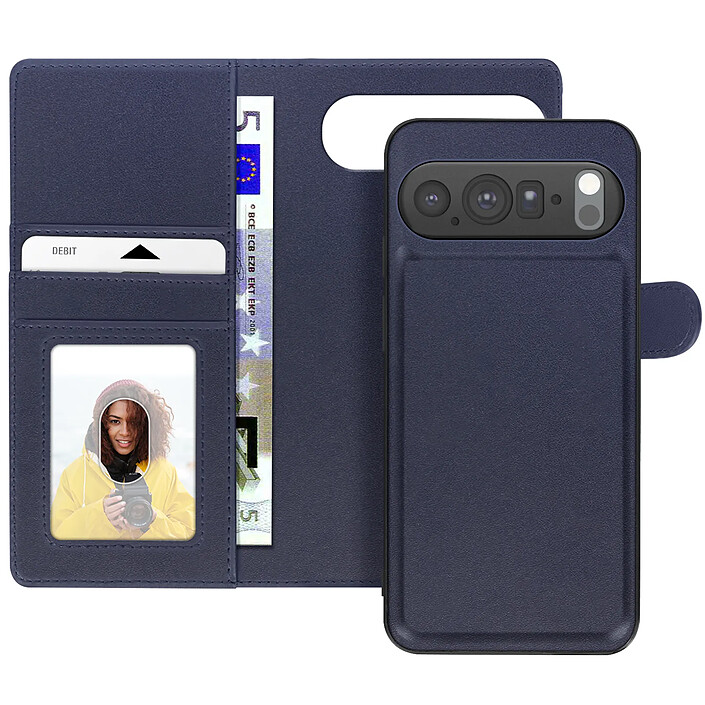 Mayaxess Étui Portefeuille pour Google Pixel 10 Pro avec Coque Détachable Magnétique Bleu nuit