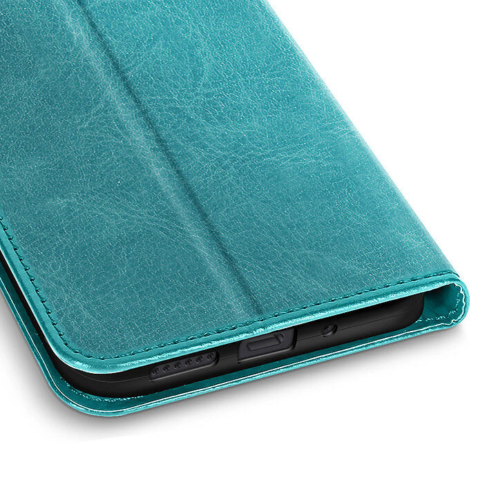 Mayaxess Étui Portefeuille pour Xiaomi Redmi 15 5G avec Dragonne et Fonction Stand Bleu canard pas cher