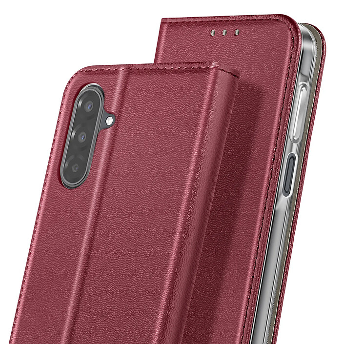 Acheter Étui à Clapet pour Galaxy A17 Magnétique avec Porte-carte et Fonction Stand Bordeaux