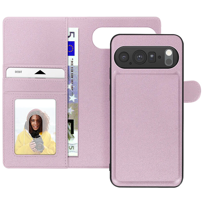 Mayaxess Étui Portefeuille pour Google Pixel 10 Pro avec Coque Détachable Magnétique Rose