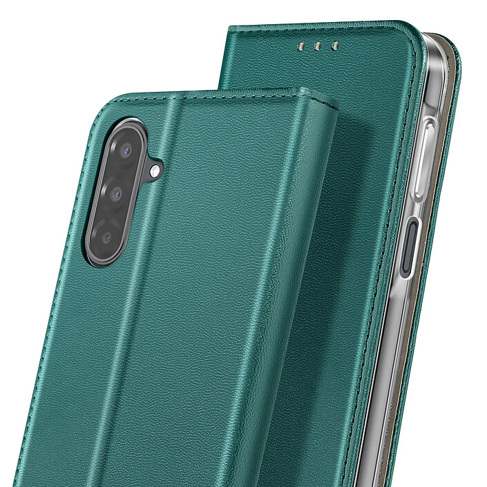 Acheter Étui à Clapet pour Galaxy A17 Magnétique avec Porte-carte et Fonction Stand Vert foncé
