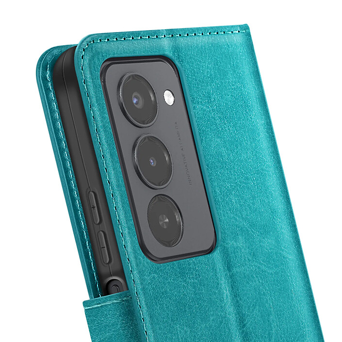 Acheter Mayaxess Étui Portefeuille pour Xiaomi Redmi 15 5G avec Dragonne et Fonction Stand Bleu canard